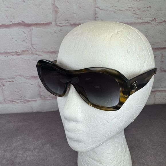 Chanel Acetate Crystal CC Shield Sunglasses 5497-B-A - Picture 6 of 14